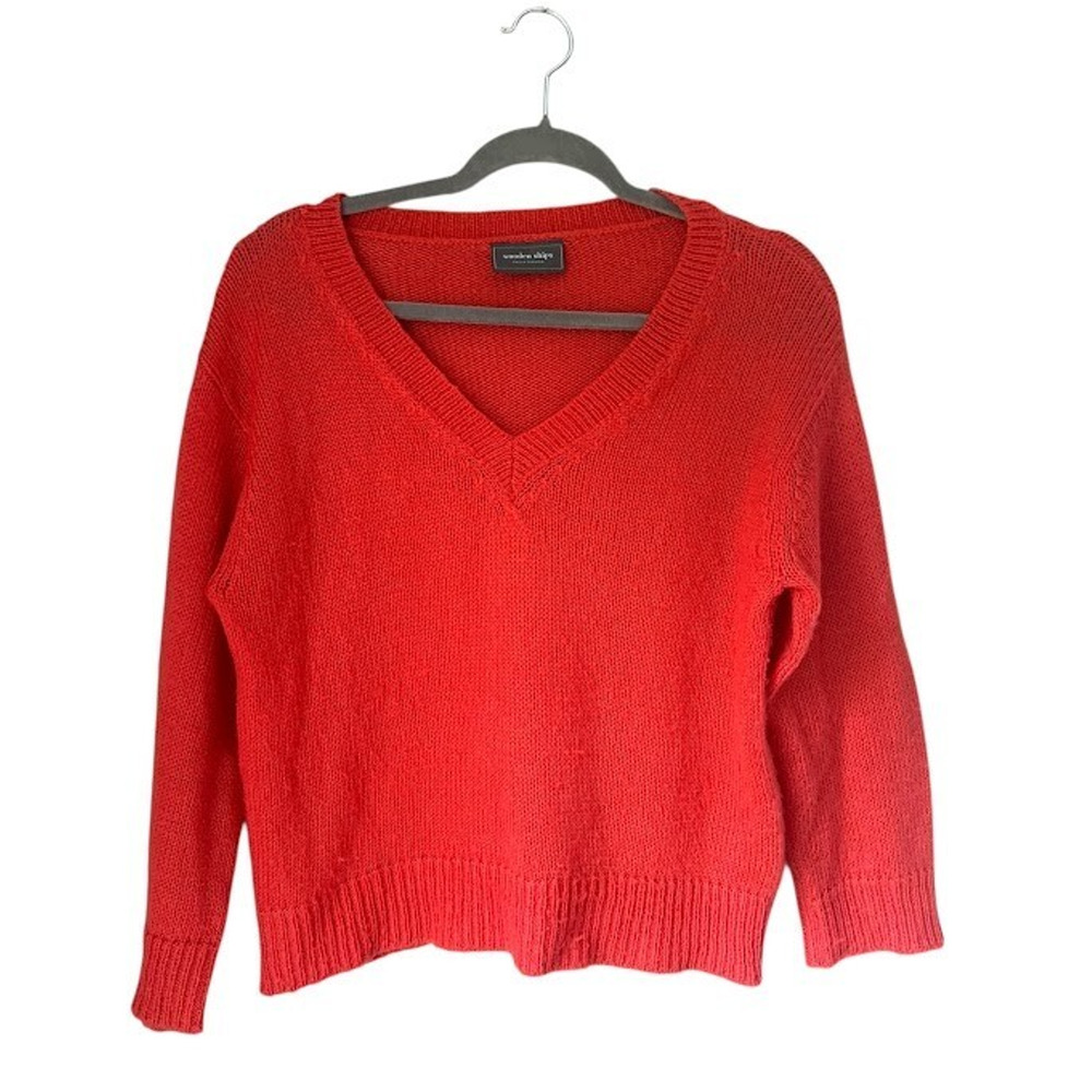 Wooden Ships Paola Buendia Orange‎ Salmon Pullover Sweater Wool Mohair XS/S